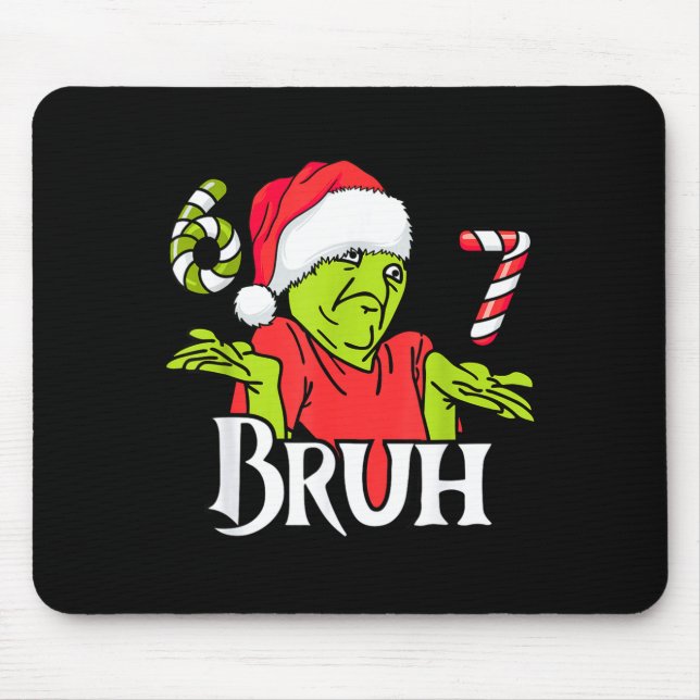 Funny 6 7 Bruh Merry Christmas Santa 67 Meme Men W Mouse Pad (Front)