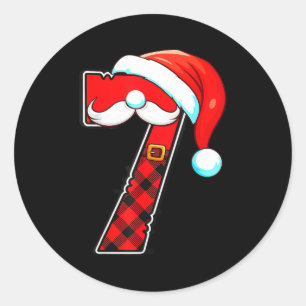 Funny 6 7 Couples Christmas Costume Matching Outfi Classic Round Sticker