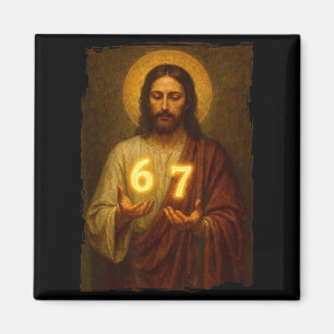 Funny 6 7 Jesus. Absurd Six Seven Meme, Weird Teen Magnet