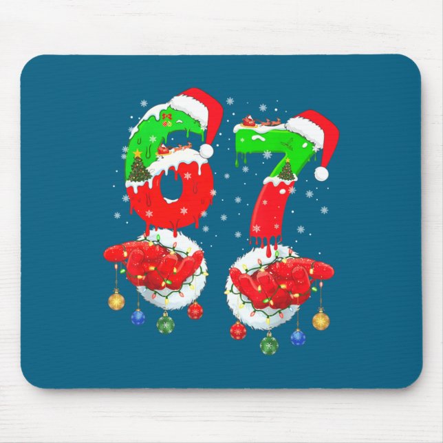 Funny 6 7 Meme 67 Gen Alpha 6 7 Hands Family Kids  Mouse Pad (Front)