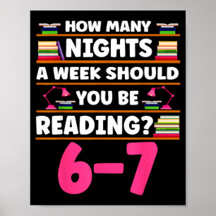 Funny 6 7 Meme Book Lover Teachers Bookish Men Wom Poster