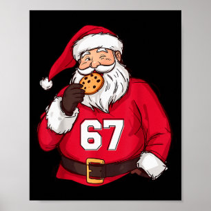 Funny 6 7 Meme Brainrot Santa Claus For Boys Kids  Poster