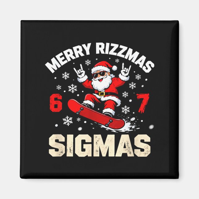 Funny 6-7 Meme Christmas Nice Naughty 67 Slang Tre Magnet (Front)