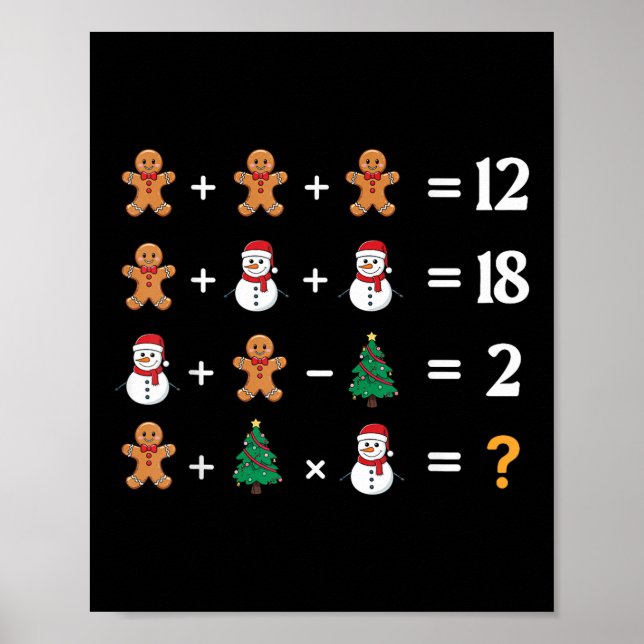Funny 6 7 Meme Christmas Order Of Operations Math  Poster (Front)