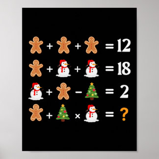 Funny 6 7 Meme Christmas Order Of Operations Math  Poster