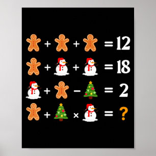 Funny 6 7 Meme Christmas Order Of Operations Math  Poster