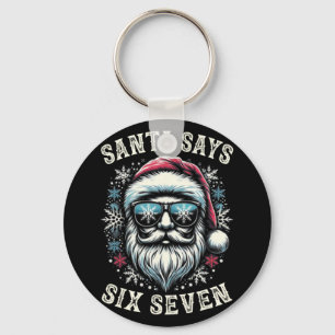 Funny 6-7 Meme Christmas Santa Six Seven Brain Rot Key Ring