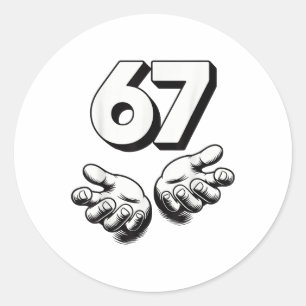 Funny 6 7 Meme Gen Alpha Gen Z Slang Six Seven  Classic Round Sticker