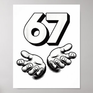 Funny 6 7 Meme Gen Alpha Gen Z Slang Six Seven  Poster