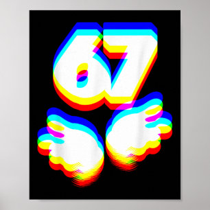 Funny 6 7 Meme Gen Alpha Slang Six Seven Edm Color Poster