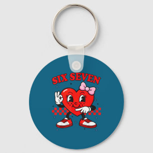 Funny 6 7 Meme Heart Six Seven 67 Valentine Couple Key Ring