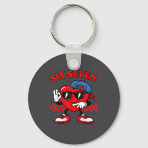 Funny 6 7 Meme Heart Six Seven 67 Valentine Couple Key Ring