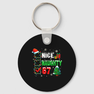 Funny 6-7 Meme Nice Naughty 67 Christmas Brain Rot Key Ring