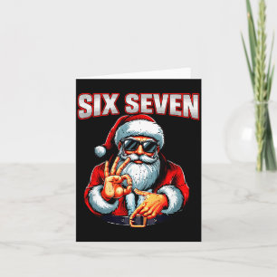 Funny 6 7 Meme Santa Christmas Men And Boys  Card