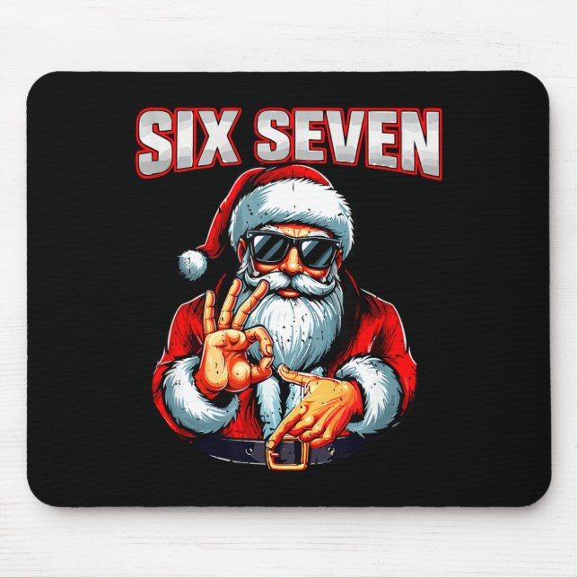 Funny 6 7 Meme Santa Christmas Men And Boys  Mouse Pad (Front)