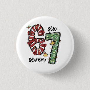 Funny 6 7 Santa Squad Sixty Seven Christmas 3 Cm Round Badge