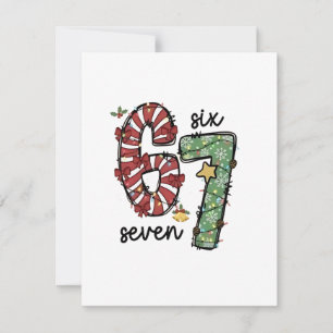 Funny 6 7 Santa Squad Sixty Seven Christmas Card