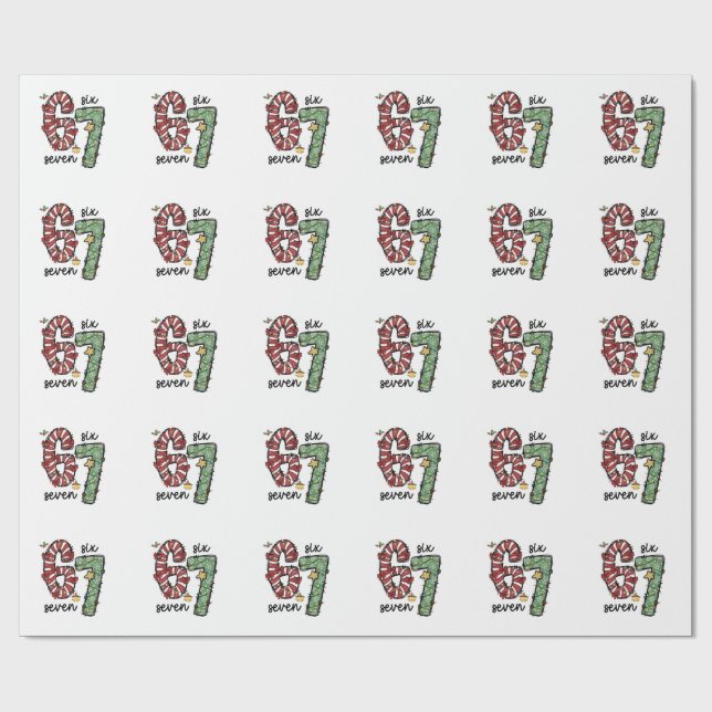 Funny 6 7  Santa Squad Sixty Seven Christmas Wrapping Paper (Flat)
