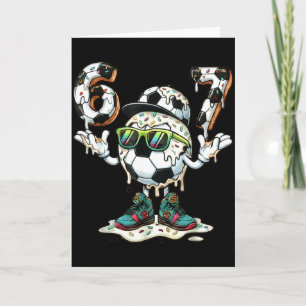 Funny 6 7 Six Seven 67 Soccer Ball Meme Glazed Dri Card