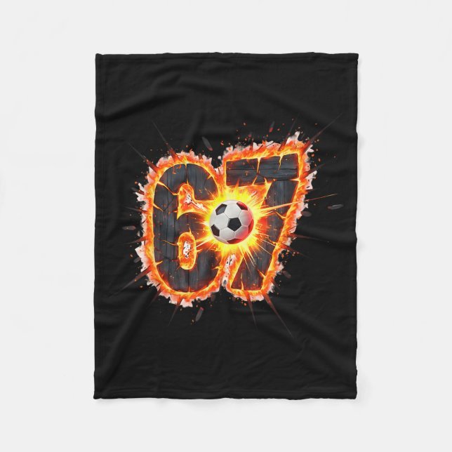 Funny 6 7 Six Seven 67 Soccer Meme  Fleece Blanket (Front)