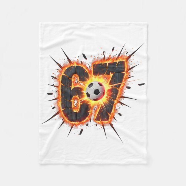 Funny 6 7 Six Seven 67 Soccer Meme  Fleece Blanket (Front)