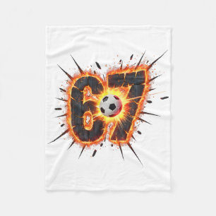 Funny 6 7 Six Seven 67 Soccer Meme Fleece Blanket