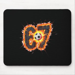 Funny 6 7 Six Seven 67 Soccer Meme Mouse Pad