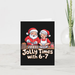 Funny 6 7 Six Seven Meme Christmas Santa Claus Wom Card