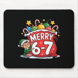 Funny 6 7 Six Seven Meme Christmas Women Men Kids  Mouse Pad