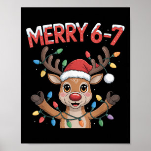Funny 6 7 Six Seven Meme Christmas Women Men Kids Poster