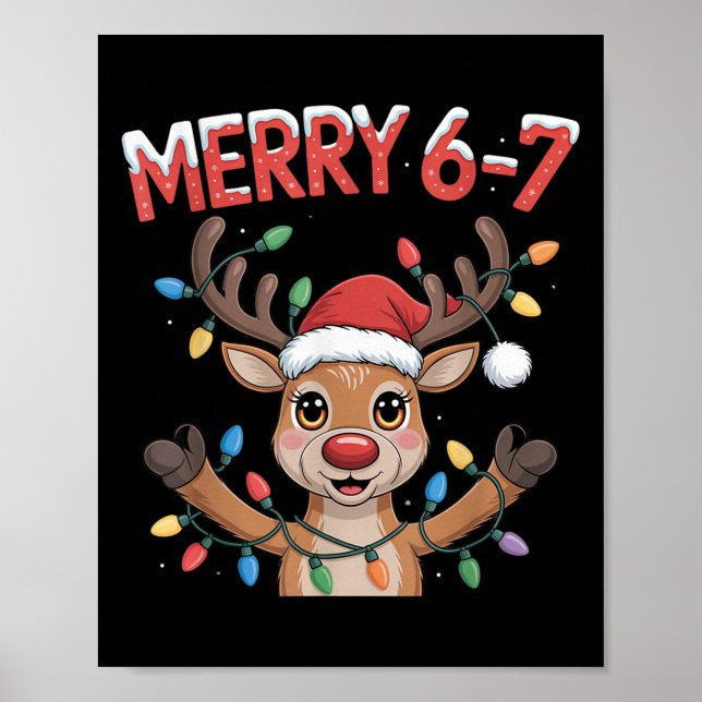 Funny 6 7 Six Seven Meme Christmas Women Men Kids  Poster (Front)