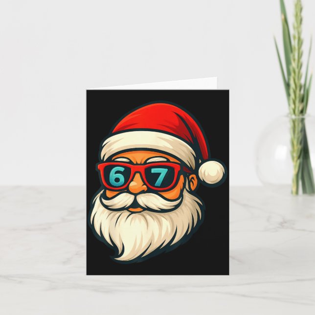 Funny 6 7 Six Seven Meme Santa Face 67 Christmas Y Card (Front)
