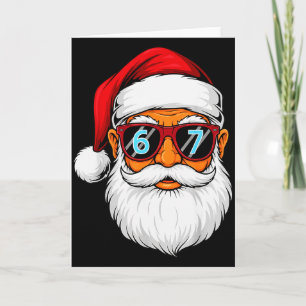 Funny 6 7 Six Seven Meme Santa Face Christmas Men  Card