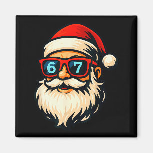 Funny 6 7 Six Seven Meme Santa Face Christmas Men Magnet