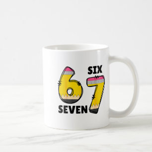 Funny 6 7 Six Seven Pencil Teacher Middle High Sch Coffee Mug