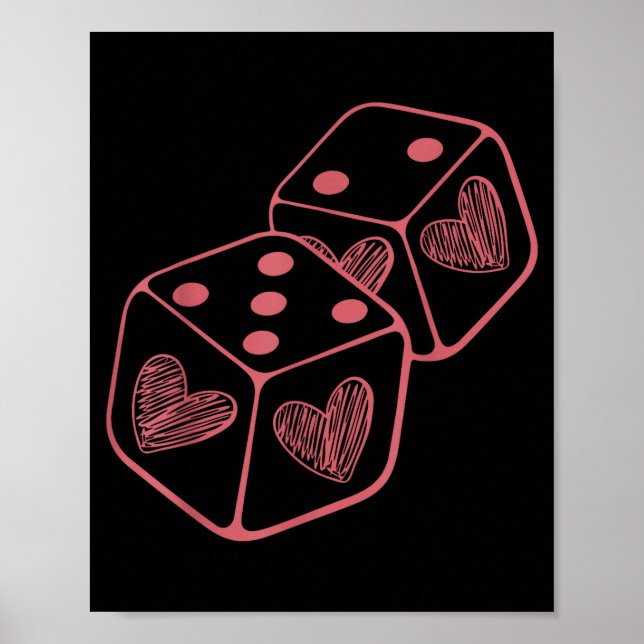 Funny 6 7 Valentine Love Heart Playing Card Couple Poster (Front)