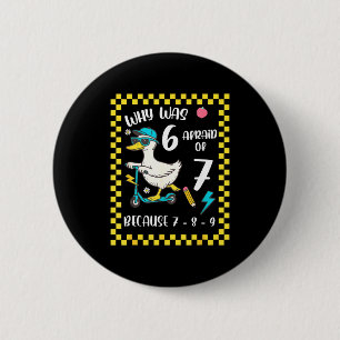 Funny 6 Afraid Of 7 Silly Goose Six Seven 67 Meme 6 Cm Round Badge