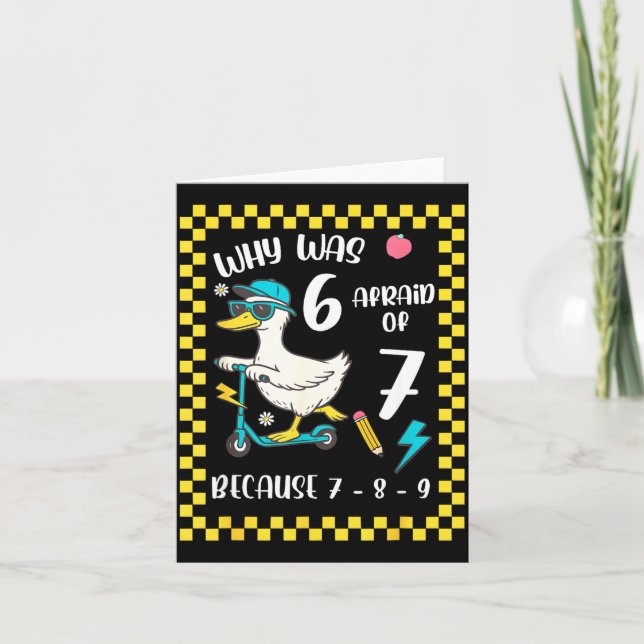 Funny 6 Afraid Of 7 Silly Goose Six Seven 67 Meme  Card (Front)