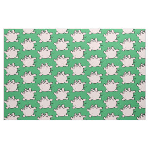 Funny 6 Cartoon Illustration Pig Choose Colour F Fabric