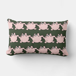 Funny 6 Cartoon Pig Choose Colour Lumbar Pillow