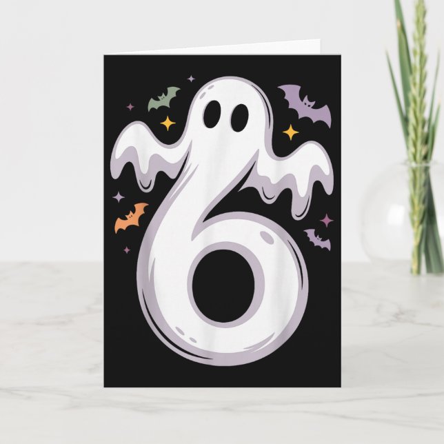 Funny 6 Ghost Meme Halloween Costume Matching Desi Card (Front)
