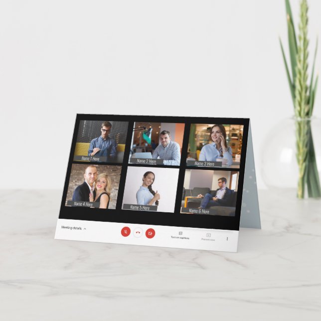 Funny 6 Spot Zoom Christmas Holiday Greeting Card (Front)