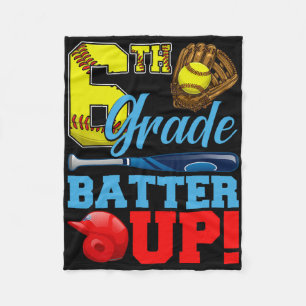 Funny 6th Grade Tter Up Softll First Day Of School Fleece Blanket