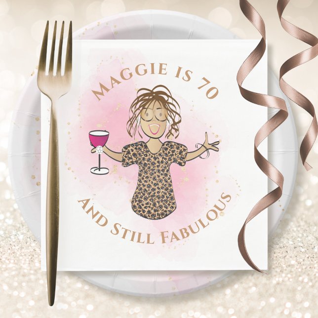 Funny 70 and Fabulous Ethnic Sassy 70th Birthday Napkin (Creator Uploaded)