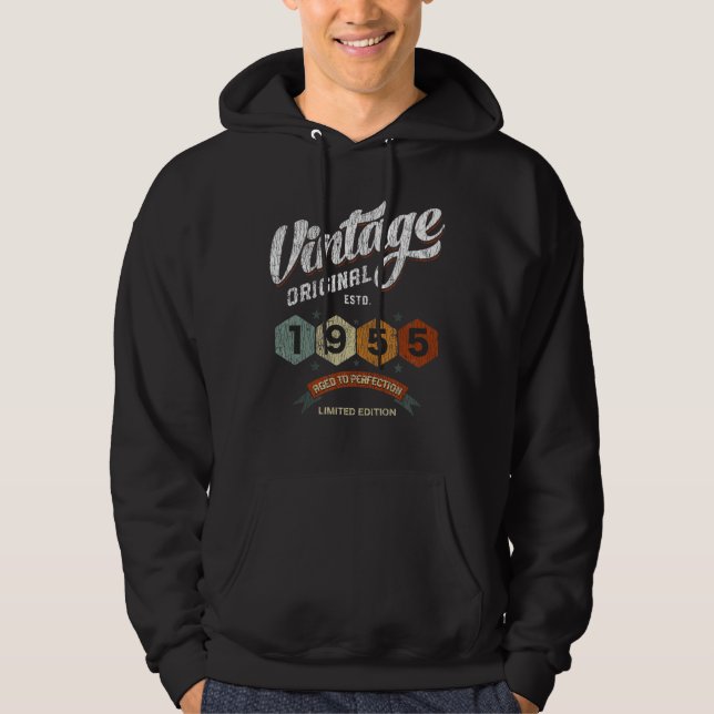 Funny 70 Year Old 1955 Vintage 70th Birthday Gift Hoodie (Front)