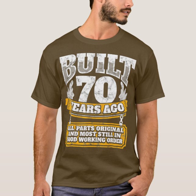 Funny 70th Birthday  BDay Gift Saying Age 70 T-Shirt (Front)