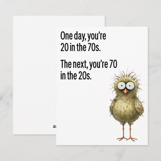 Funny 70th Birthday Card Dad Getting Old Bird (Front/Back)