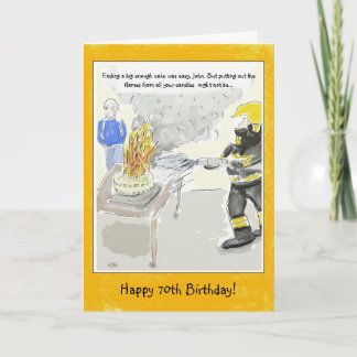 Funny 70th Birthday Card For Men: Candles...