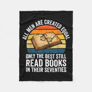 Funny 70th birthday dad fathers day men read books fleece blanket