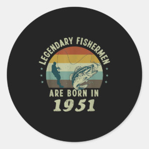 Funny 70th Birthday Fishing Gift for 70 Years Old Classic Round Sticker